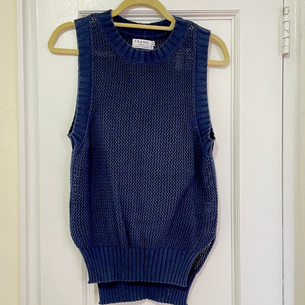 Crochet Frame sleeveless sweater